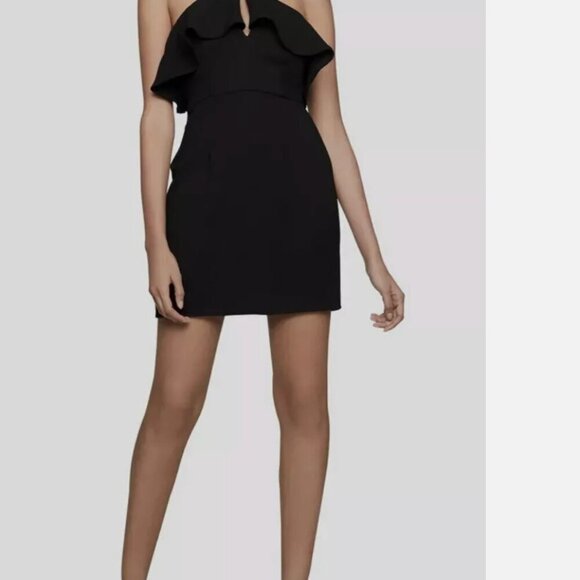 BCBGeneration Black Ruffle Halter Mini Dress, Size 4 NEW WITH TAG! - Picture 2 of 6
